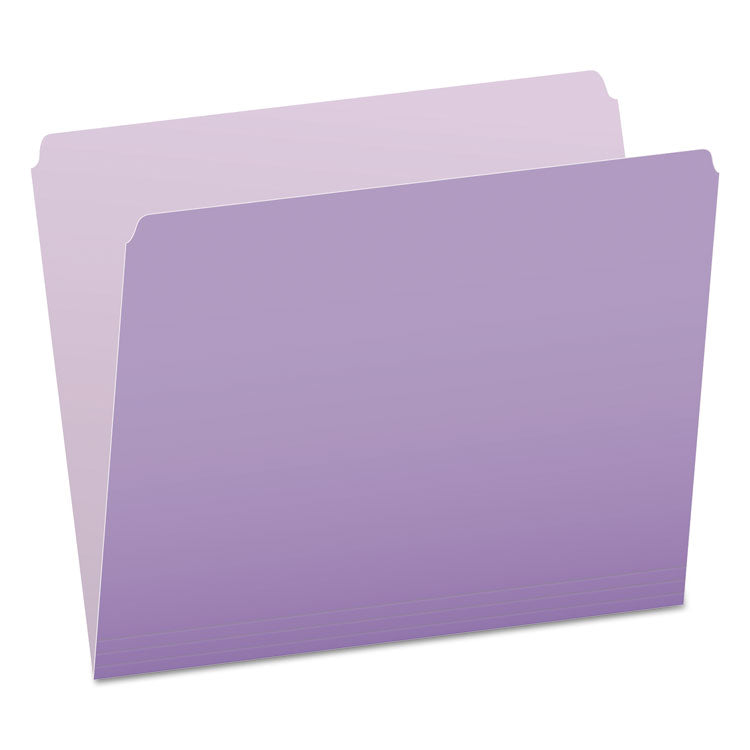 Pendaflex - Colored File Folders, Straight Tabs, Letter Size, Lavender/Light Lavender, 100/Box