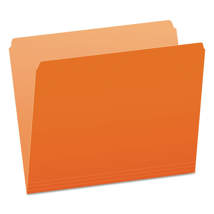 Pendaflex - Colored File Folders, Straight Tabs, Letter Size, Orange/Light Orange, 100/Box