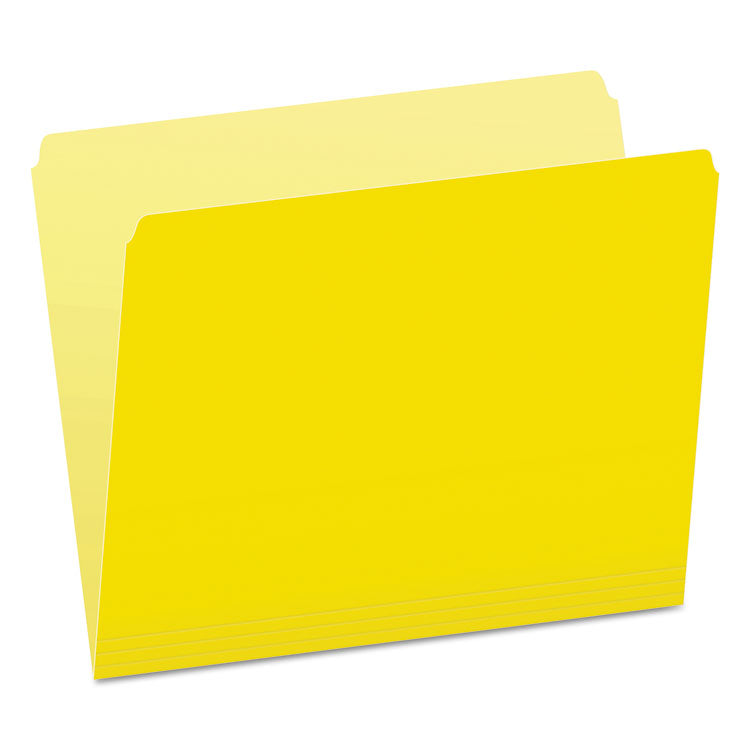 Pendaflex - Colored File Folders, Straight Tabs, Letter Size, Yellow/Light Yellow, 100/Box