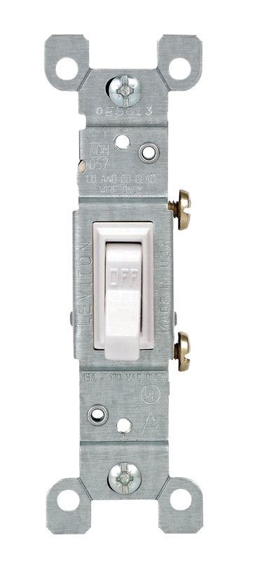 LEVITON - Leviton 15 amps Single Pole Toggle Switch White 1 pk - Case of 10 [01451-WCP]