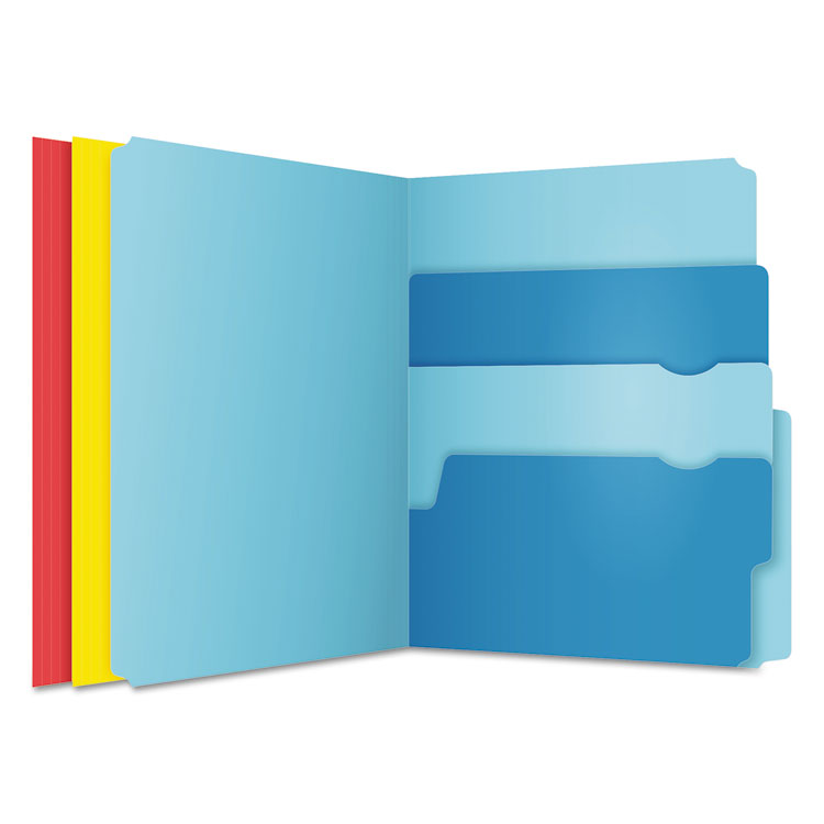 Pendaflex - Divide It Up File Folder, 1/2-Cut Tabs: Assorted, Letter Size, 0.75" Expansion, Assorted Colors, 12/Pack