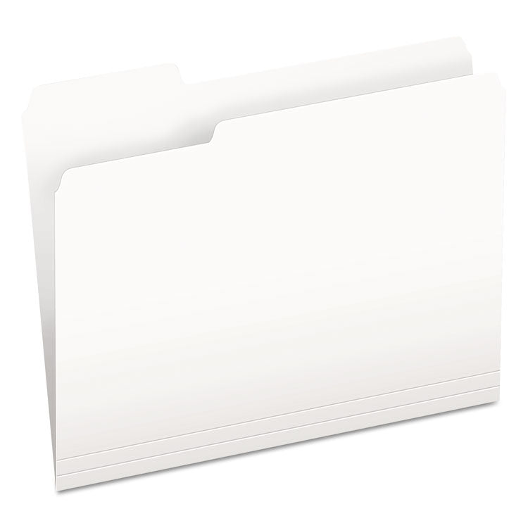 Pendaflex - Colored File Folders, 1/3-Cut Tabs: Assorted, Letter Size, White, 100/Box