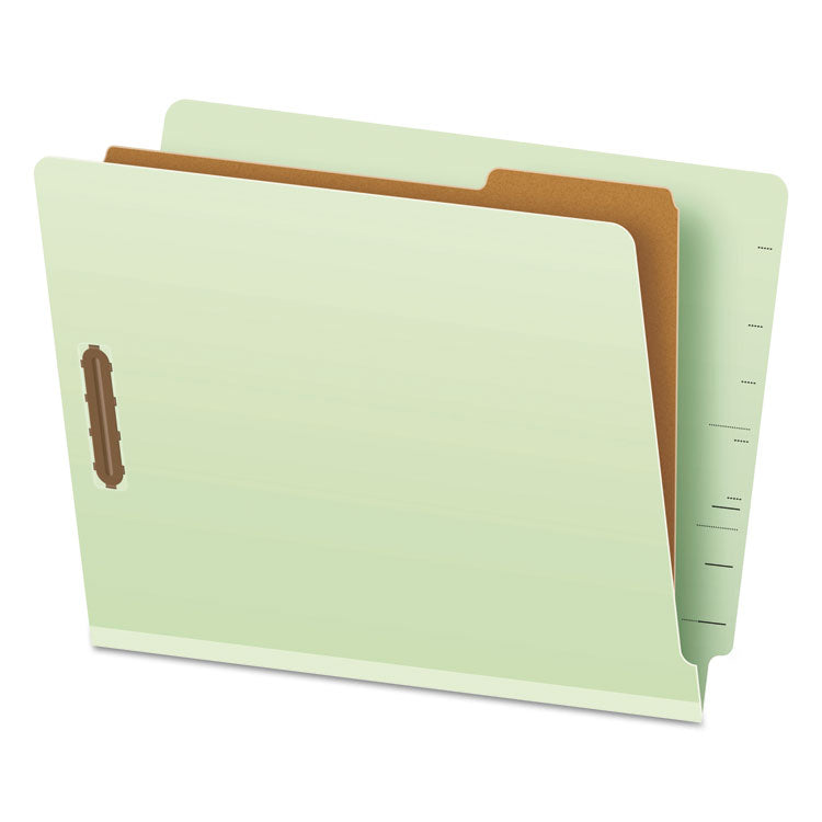 Pendaflex - End Tab Classification Folders, 1 Divider, Letter Size, Pale Green, 10/Box