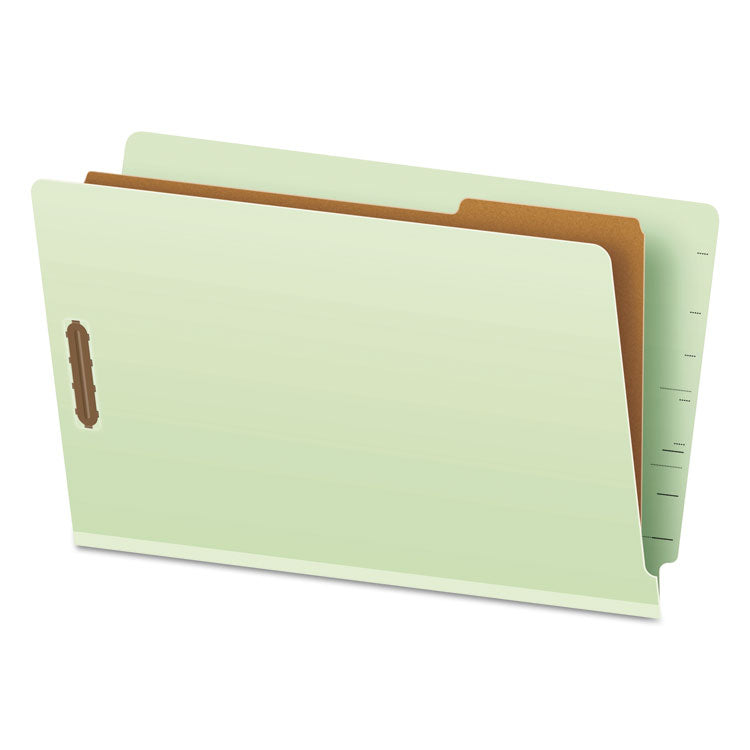 Pendaflex - End Tab Classification Folders, 1 Divider, Legal Size, Pale Green, 10/Box