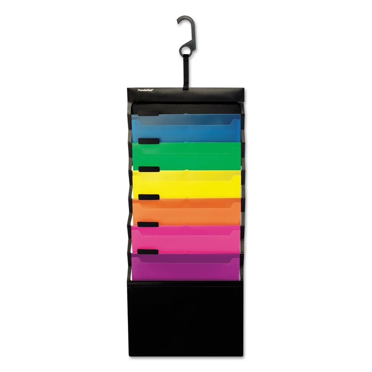 Pendaflex - Desk Free Hanging Organizer With Case, 1" Expansion, 6 Sections, Buckle Closure, Letter Size, Black