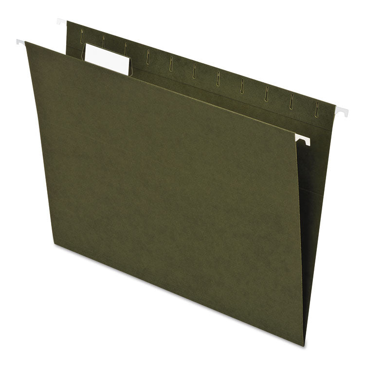 Pendaflex - Earthwise by Pendaflex 100% Recycled Colored Hanging File Folders, Letter Size, 1/5-Cut Tabs, Green, 25/Box