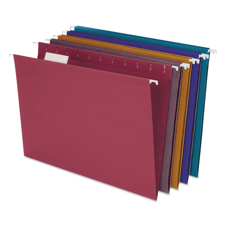 Pendaflex - Earthwise by Pendaflex EZ Slide 100% Recycled Colored Hanging File Folders, Letter Size, 1/5-Cut Tabs, Assorted Colors, 20/BX