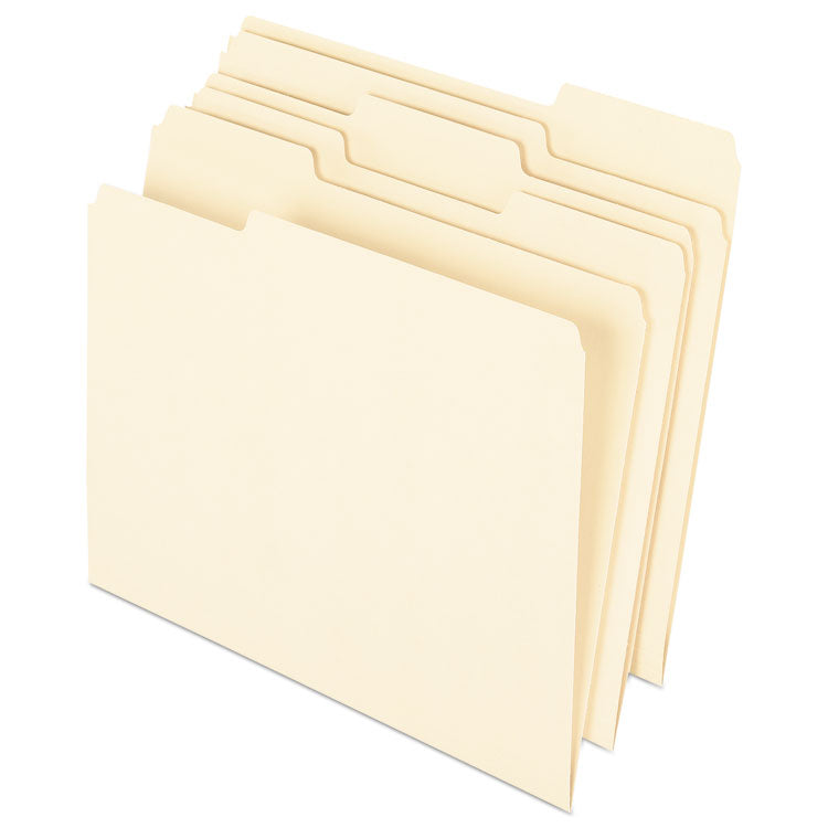 Pendaflex - Earthwise by Pendaflex 100% Recycled Manila File Folder, 1/3-Cut Tabs: Assorted, Letter, 0.75" Expansion, Manila, 100/Box