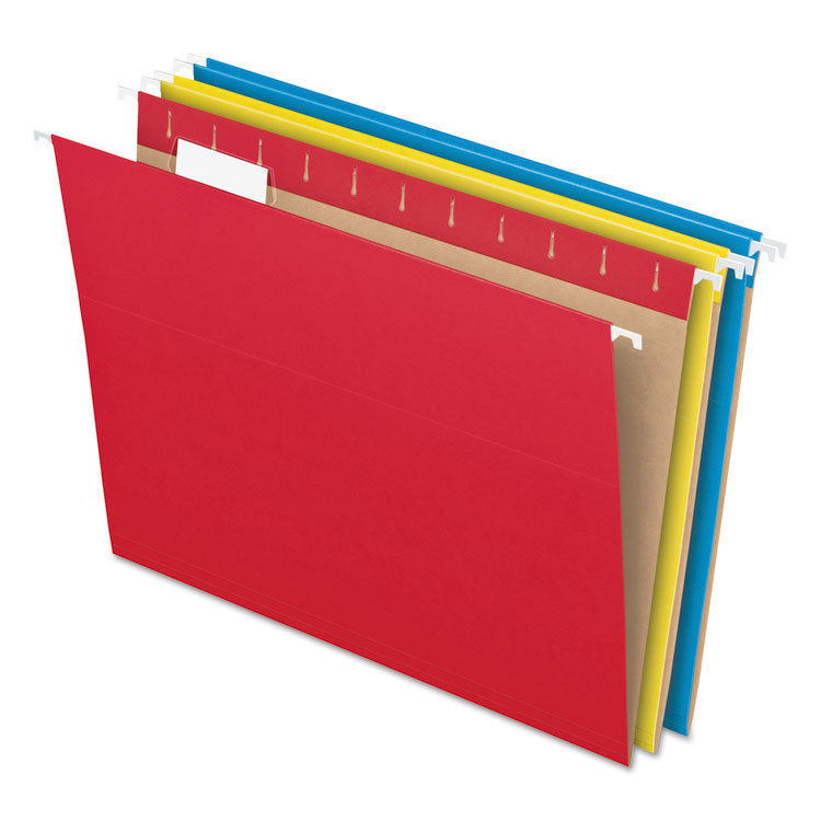 Pendaflex - Colored Hanging Folders, Letter Size, 1/5-Cut Tabs, Three-Color Assortment, 25/Box