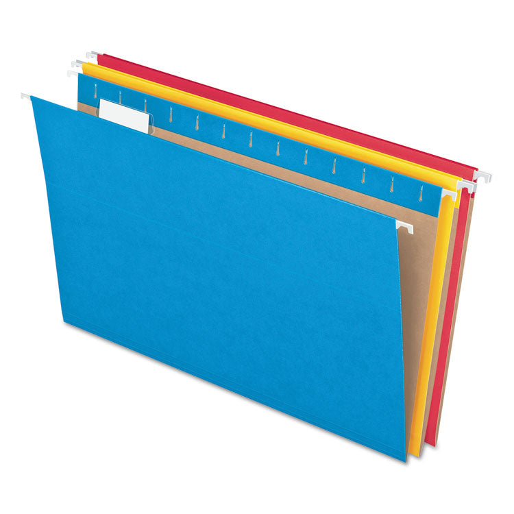 Pendaflex - Colored Hanging Folders, Letter Size, 1/5-Cut Tabs, Five-Color Assortment, 25/Box