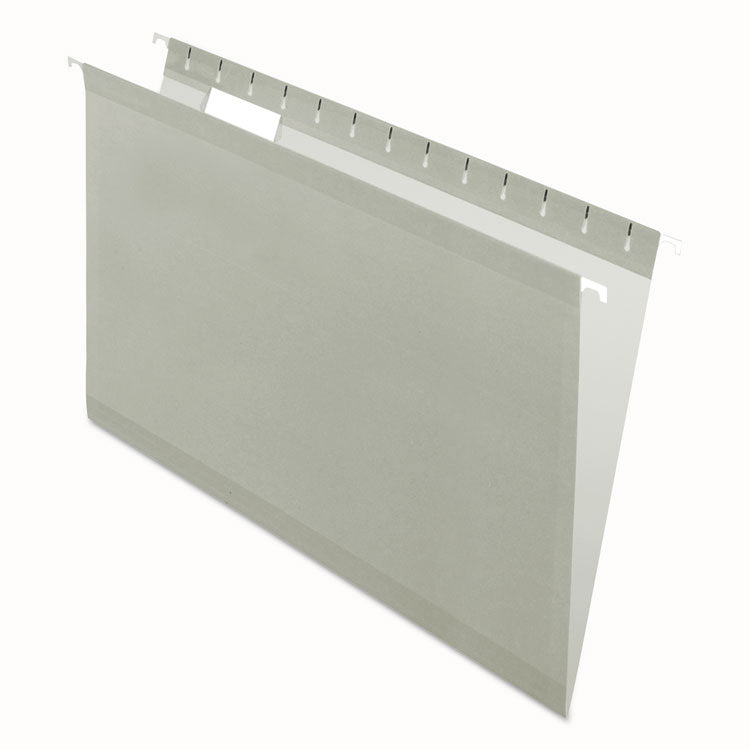 Pendaflex - Colored Reinforced Hanging Folders, Legal Size, 1/5-Cut Tabs, Gray, 25/Box