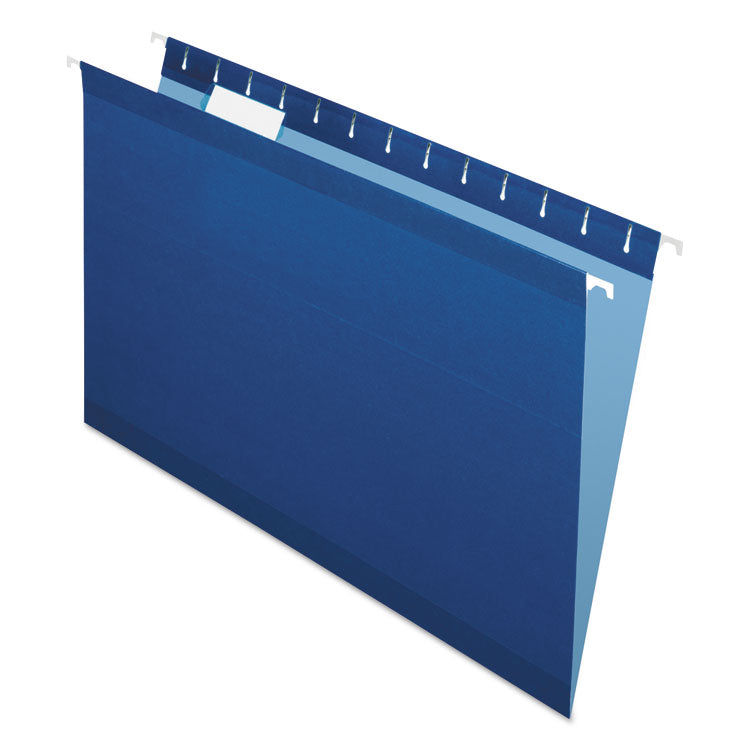 Pendaflex - Colored Reinforced Hanging Folders, Legal Size, 1/5-Cut Tabs, Navy, 25/Box