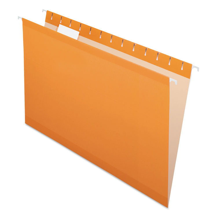 Pendaflex - Colored Reinforced Hanging Folders, Legal Size, 1/5-Cut Tabs, Orange, 25/Box