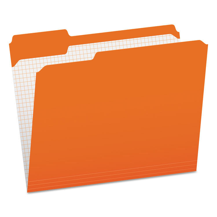 Pendaflex - Double-Ply Reinforced Top Tab Colored File Folders, 1/3-Cut Tabs: Assorted, Letter Size, 0.75" Expansion, Orange, 100/Box