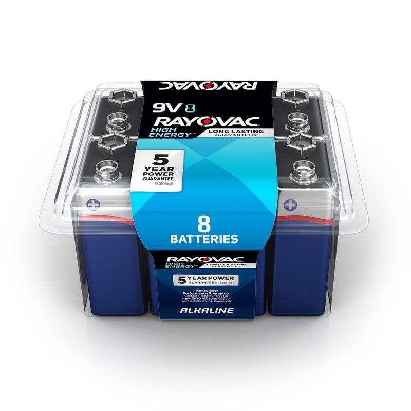 RAYOVAC - Rayovac High Energy 9-Volt Alkaline Batteries 8 pk Clamshell