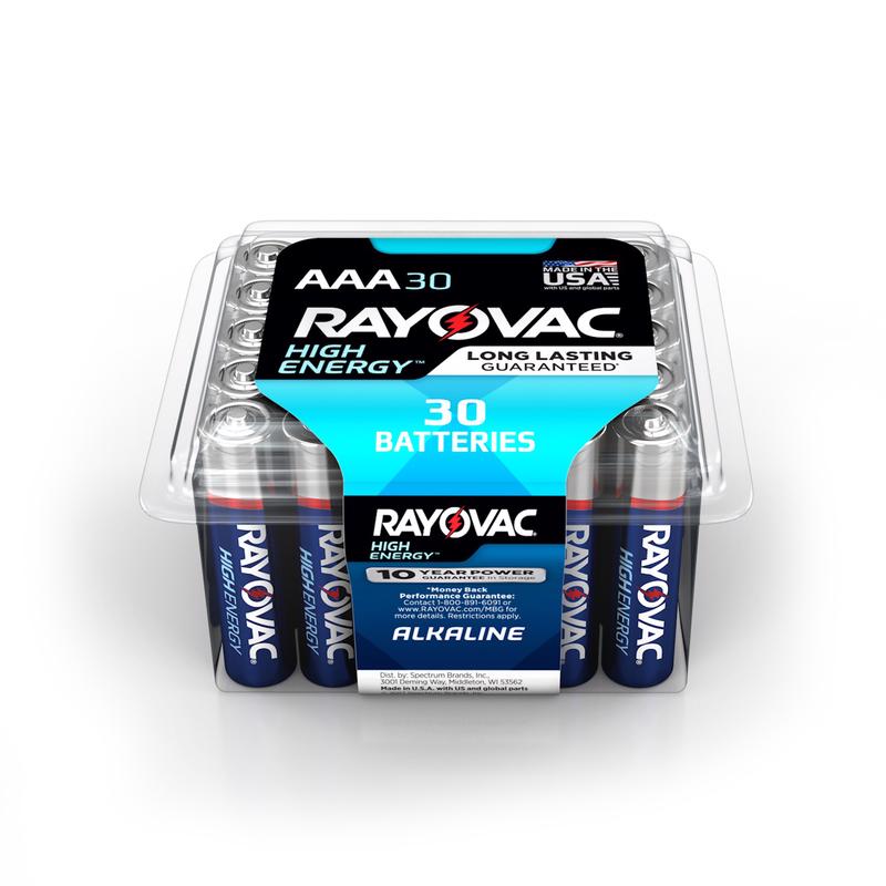 RAYOVAC - Rayovac High Energy AAA Alkaline Batteries 30 pk Clamshell