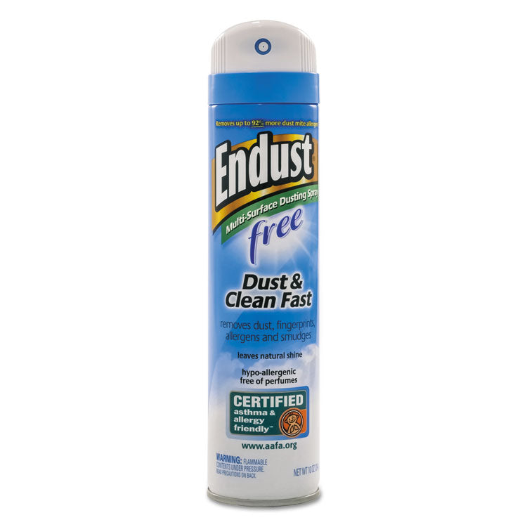 Diversey - Endust Free Hypo-Allergenic Dusting and Cleaning Spray, 10 oz Aerosol Spray, 6/Carton