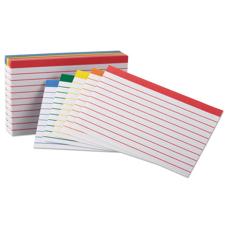 Oxford - Color Coded Ruled Index Cards, 3 x 5, Assorted Colors, 100/Pack