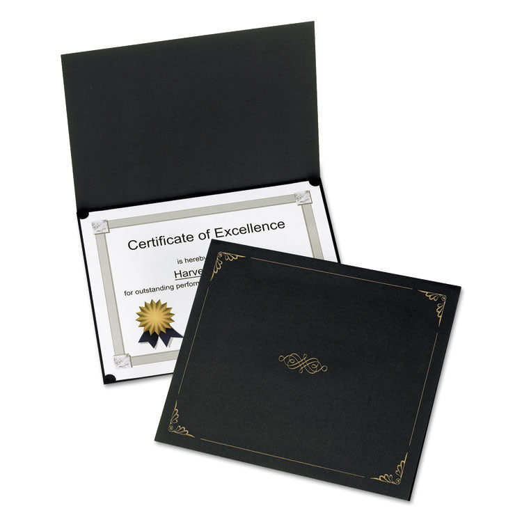 Oxford - Certificate Holder, 11.25 x 8.75, Black, 5/Pack