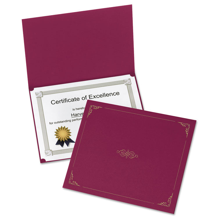 Oxford - Certificate Holder, 11.25 x 8.75, Burgundy, 5/Pack