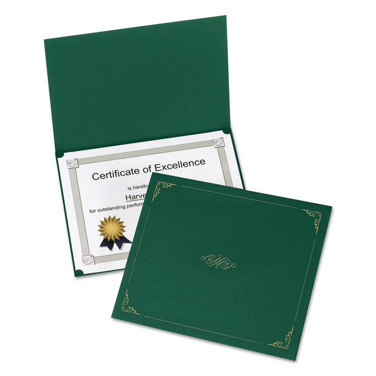 Oxford - Certificate Holder, 11.25 x 8.75, Green, 5/Pack