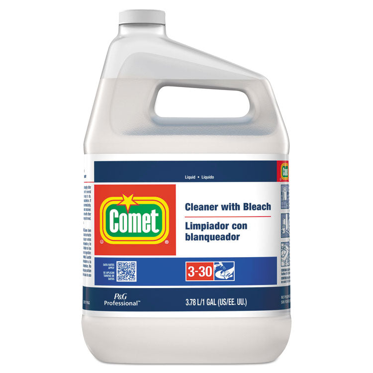 Comet - Cleaner with Bleach, Liquid, One Gallon Bottle, 3/Carton