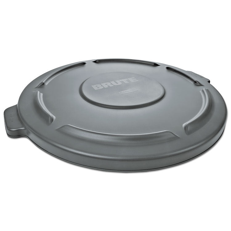 Rubbermaid Commercial - BRUTE Self-Draining Flat Top Lids for 55 gal Round BRUTE Containers, 26.75" Diameter, Gray