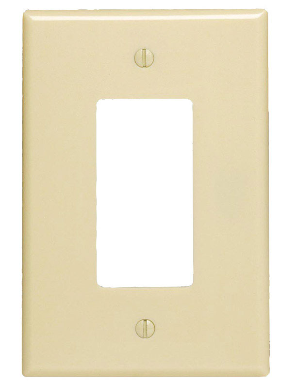 LEVITON - Leviton Ivory 1 gang Plastic Decorator Wall Plate 1 pk