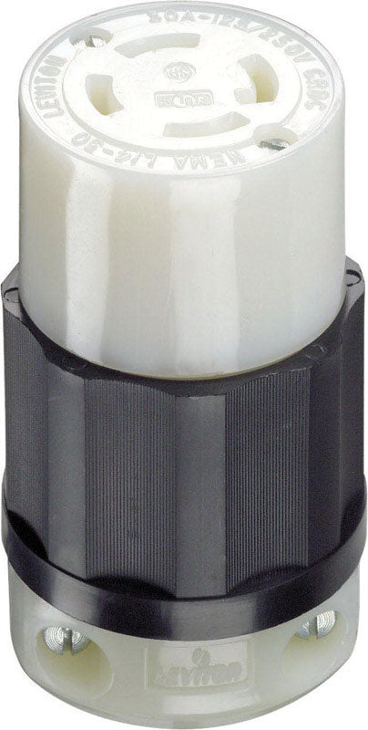 LEVITON - Leviton Industrial Nylon Curved Blade/Ground Locking Connector L14-30R 14-8 AWG 3 Pole 4 Wire