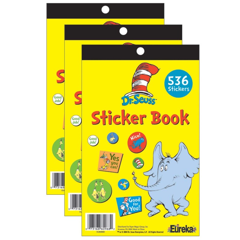 EUREKA - Dr. Seuss™ Sticker Book, Pack of 3