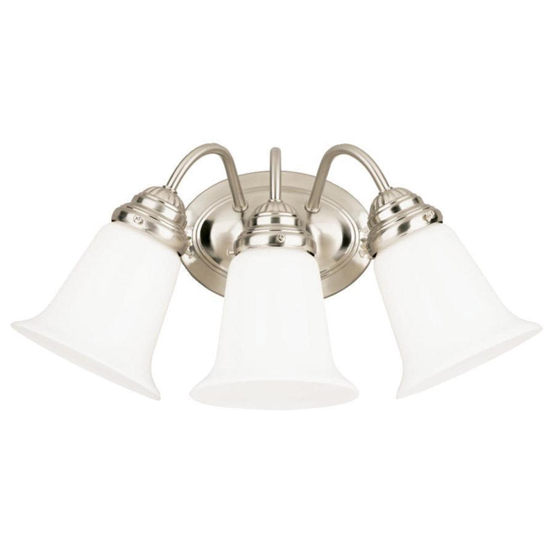 WESTINGHOUSE - Westinghouse 3-Light Brushed Nickel White Wall Sconce