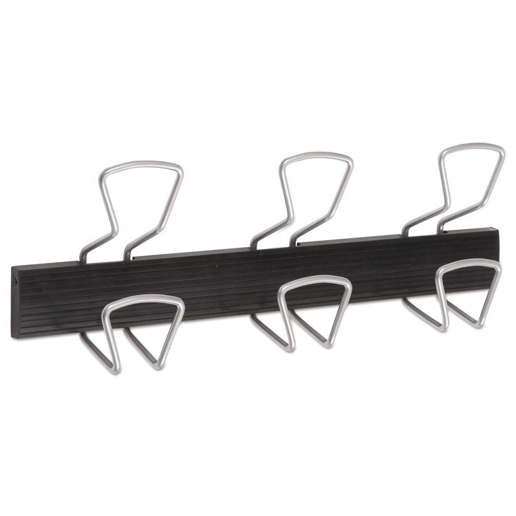 Alba - Wall-Mount Coat Hooks, 18.11 x 2.95 x 6.45, Metal, Silver, 22 lb Capacity