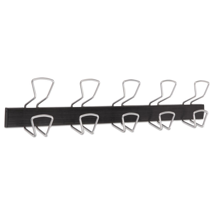 Alba - Wall-Mount Coat Hooks, 29.92 x 2.95 x 6.45, Metal, Silver, 22 lb Capacity