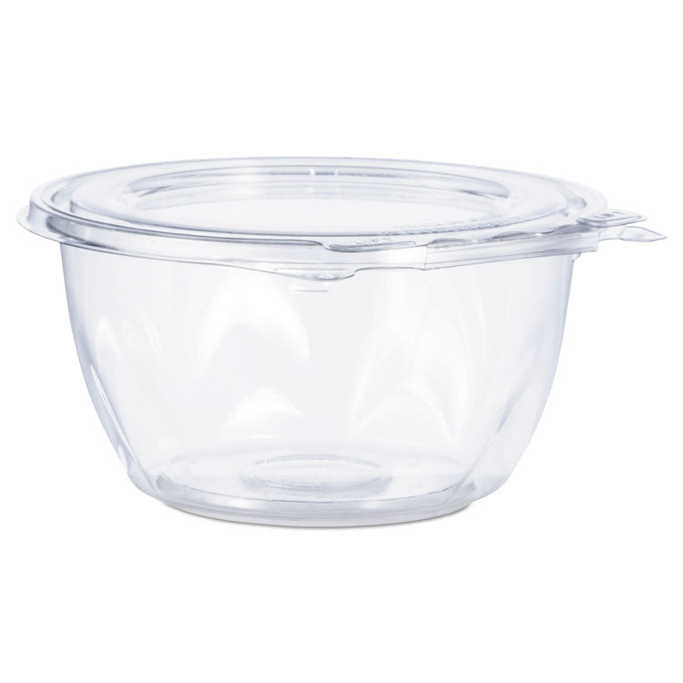 Dart - Tamper-Resistant, Tamper-Evident Bowls with Flat Lid, 16 oz, 5.5" Diameter x 2.7"h, Clear, Plastic, 240/Carton