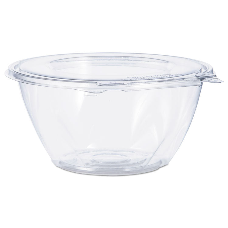 Dart - Tamper-Resistant, Tamper-Evident Bowls with Flat Lid, 32 oz, 7" Diameter x 3.2"h, Clear, Plastic, 150/Carton