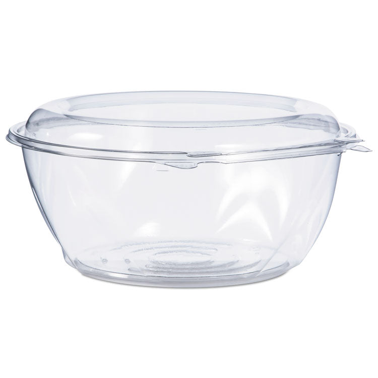 Dart - Tamper-Resistant, Tamper-Evident Bowls with Dome Lid, 64 oz, 8.9" Diameter x 4"h, Clear, Plastic, 100/Carton