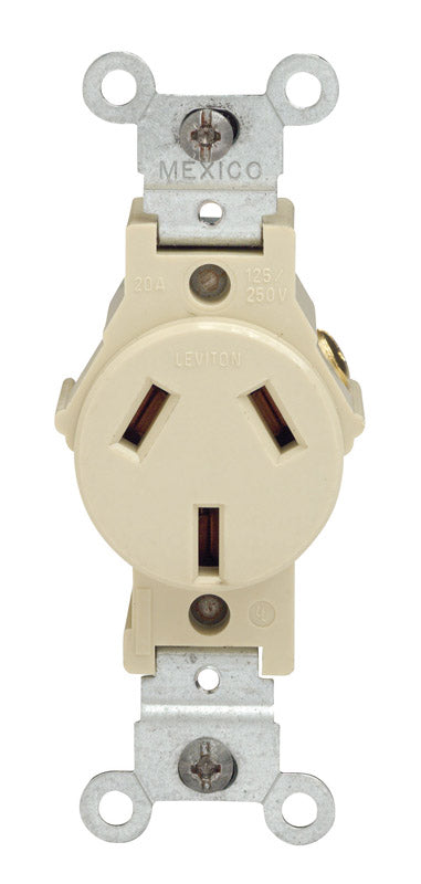 LEVITON - Leviton 20 amps 125 V Ivory Outlet 10-20R 1 pk