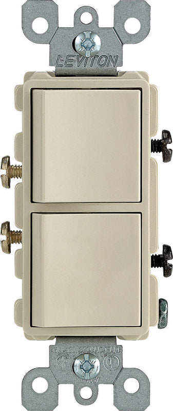 DECORA - Leviton Decora 15 amps Single Pole Combination AC Quiet Switch Ivory 1 pk