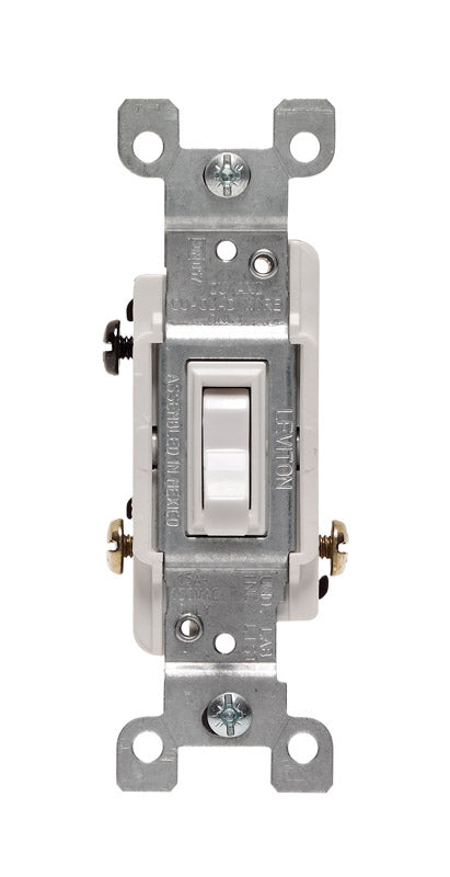 LEVITON - Leviton 15 amps Three Pole Toggle AC Quiet Switch White 1 pk [01453-2WS]