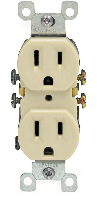 LEVITON - Leviton 15 amps 125 V Duplex Ivory Outlet 5-15R 1 pk [05320-0IS]