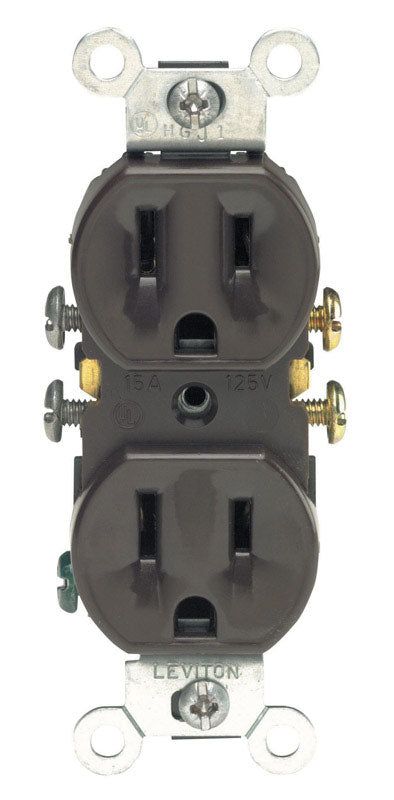 LEVITON - Leviton 15 amps 125 V Duplex Brown Outlet 5-15R 1 pk [05320-00S]
