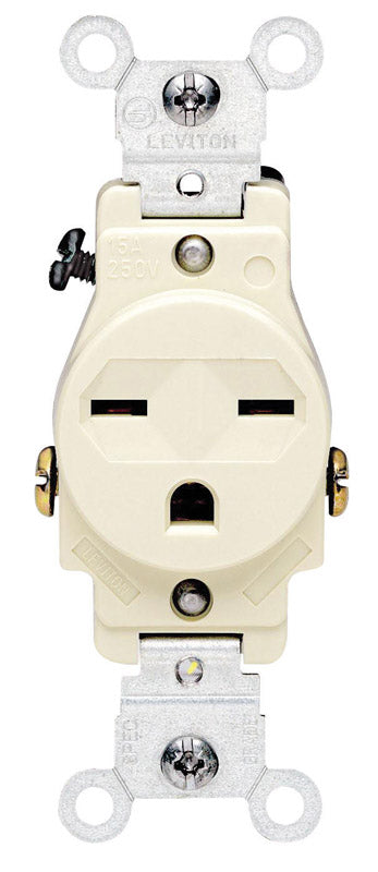 LEVITON MFG CO INC - Leviton 15 amps 250 V Single Ivory Outlet 6-15R 1 pk