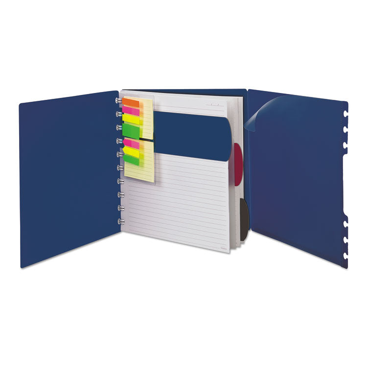 Ampad - Versa Crossover Notebook, 3-Subject, Wide/Legal Rule, Navy Cover, (60) 11 x 8.5 Sheets