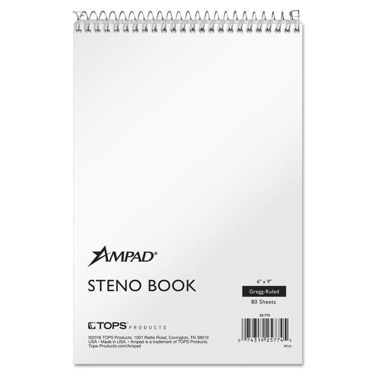 Ampad - Steno Pads, Gregg Rule, Tan Cover, 80 White 6 x 9 Sheets
