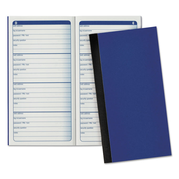 Adams - Password Journal, One-Part (No Copies), 3 x 1.5, 4 Forms/Sheet, 192 Forms Total