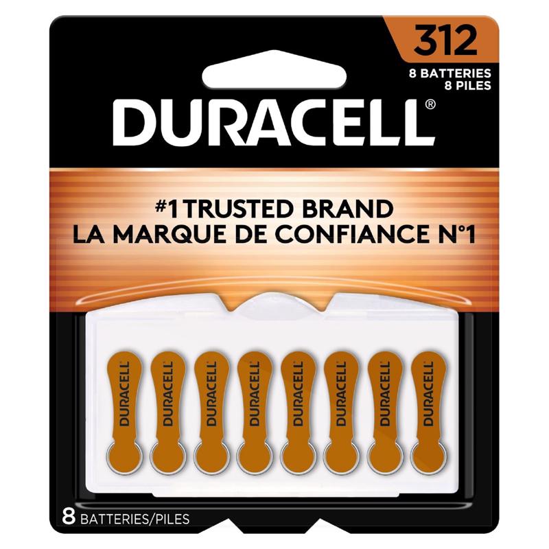 DURACELL - Duracell Zinc Air 312 1.4 V 185 Ah Hearing Aid Battery 8 pk