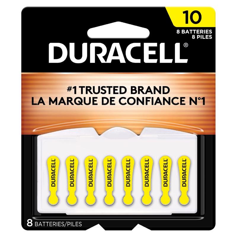 DURACELL - Duracell Zinc Air 10 1.4 V 100 Ah Hearing Aid Battery DA10 8 pk