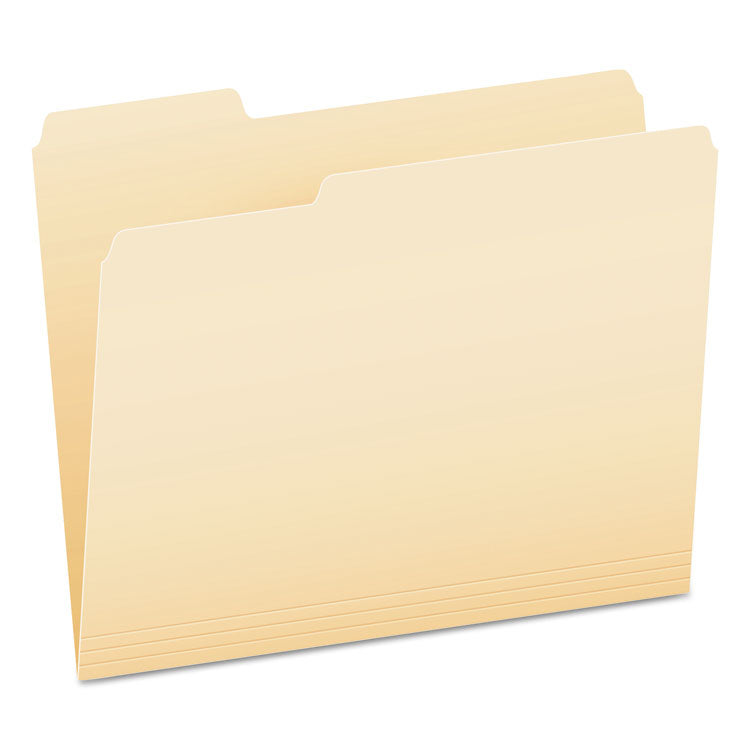 Pendaflex - SmartShield Top Tab File Folders, 1/3-Cut Tabs: Assorted, Letter Size, Manila, 100/Box