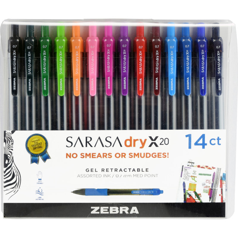 ZEBRA PEN - Sarasa® Gel Retractable Gel Pens, Assorted 14-Pack