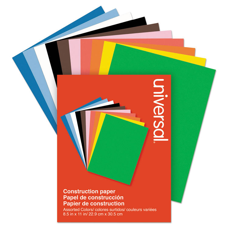 Universal - Construction Paper, 76 lb Text Weight, 9 x 12, Assorted, 200/Pack